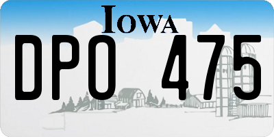 IA license plate DPO475