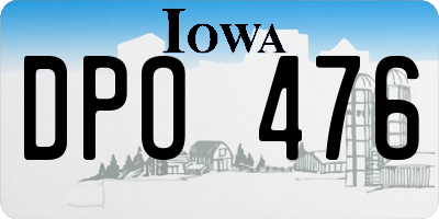 IA license plate DPO476