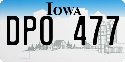 IA license plate DPO477