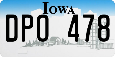 IA license plate DPO478