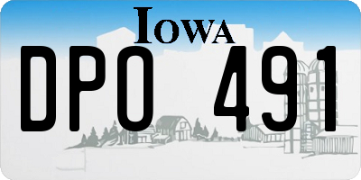 IA license plate DPO491