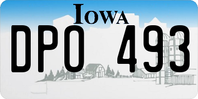 IA license plate DPO493