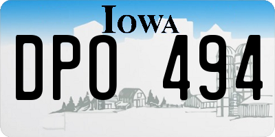 IA license plate DPO494