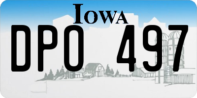IA license plate DPO497