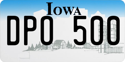 IA license plate DPO500