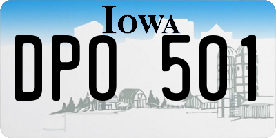 IA license plate DPO501