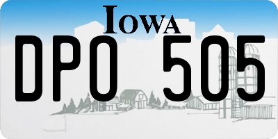 IA license plate DPO505