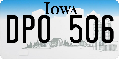 IA license plate DPO506