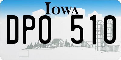 IA license plate DPO510