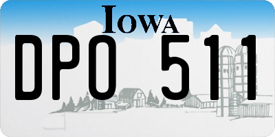 IA license plate DPO511