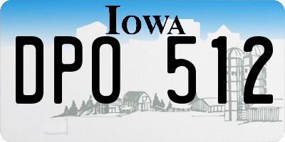 IA license plate DPO512
