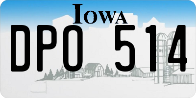IA license plate DPO514
