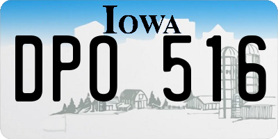 IA license plate DPO516