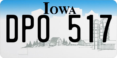 IA license plate DPO517