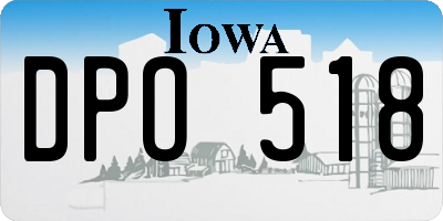 IA license plate DPO518