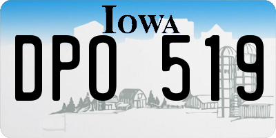 IA license plate DPO519