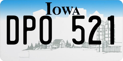 IA license plate DPO521