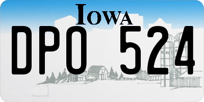 IA license plate DPO524