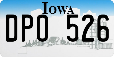 IA license plate DPO526
