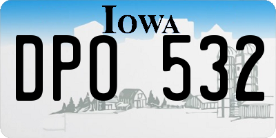 IA license plate DPO532