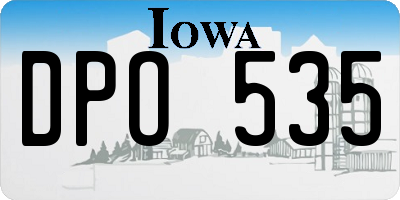 IA license plate DPO535