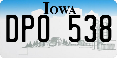 IA license plate DPO538