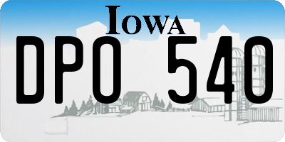 IA license plate DPO540
