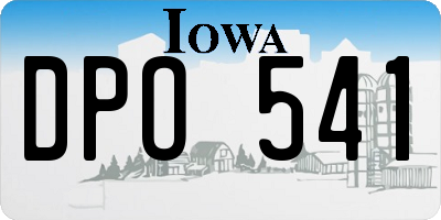 IA license plate DPO541