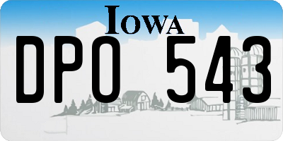 IA license plate DPO543