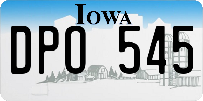 IA license plate DPO545