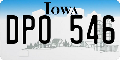 IA license plate DPO546