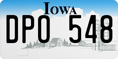 IA license plate DPO548