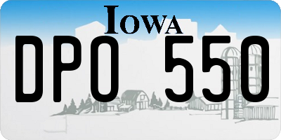IA license plate DPO550