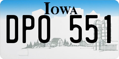 IA license plate DPO551