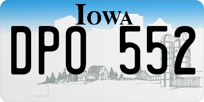 IA license plate DPO552