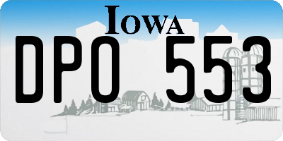 IA license plate DPO553