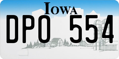 IA license plate DPO554