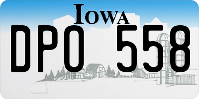 IA license plate DPO558