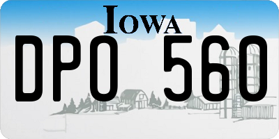 IA license plate DPO560
