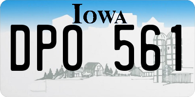 IA license plate DPO561