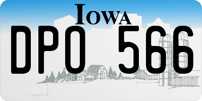 IA license plate DPO566