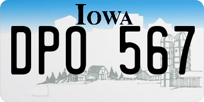 IA license plate DPO567