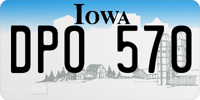 IA license plate DPO570