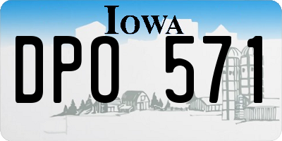 IA license plate DPO571