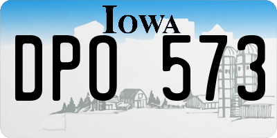 IA license plate DPO573