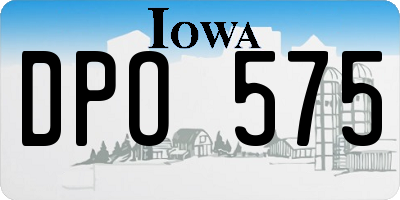 IA license plate DPO575