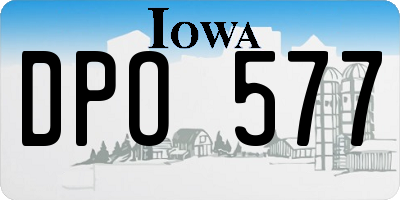 IA license plate DPO577