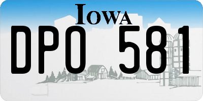 IA license plate DPO581