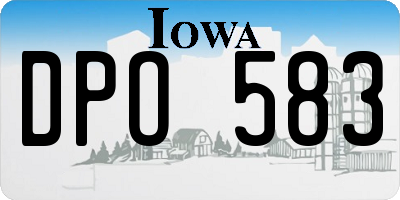 IA license plate DPO583