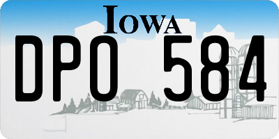 IA license plate DPO584